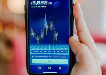 turned-on Android smartphone Cryptocurrecy