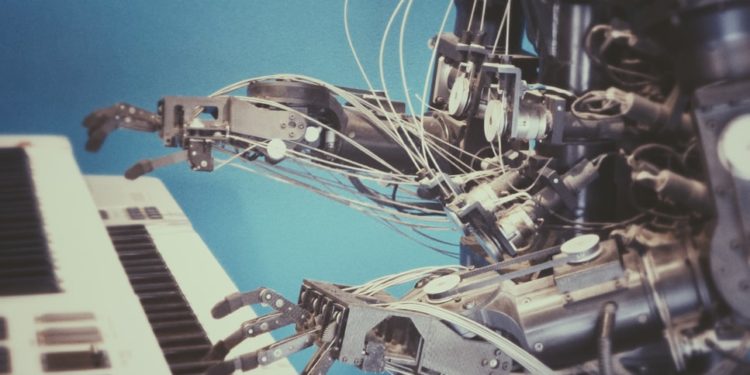 Robot playing piano