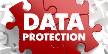 Data Protection on Red Puzzle.