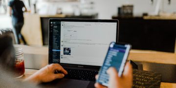 Laptop and mobile phone