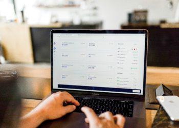 Crypto wallet on a laptop