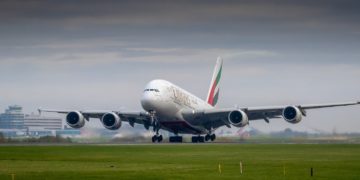 Emirates flight taking off
