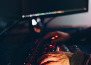 Representation of someone using the darknet