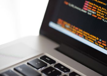 Macbook displaying code