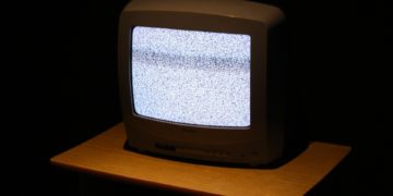 Old television showing static
