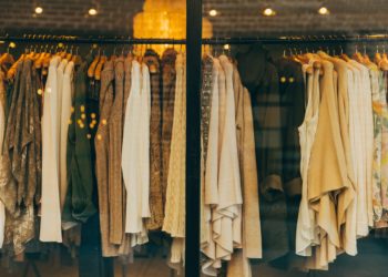 Clothing in a shop window