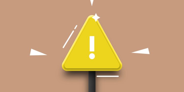 Yellow warning sign