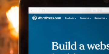 WordPress website on a MacBook