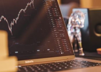 Stock market graph on a macbook