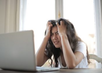 Stress person on computer