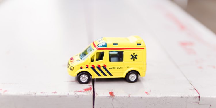 Mini yellow ambulance