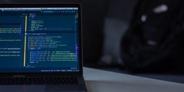 Laptop screen displaying code