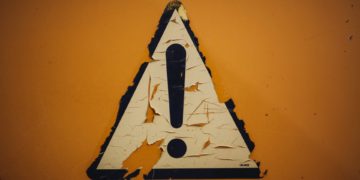 Orange caution sign