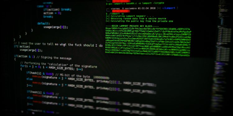 code on screen