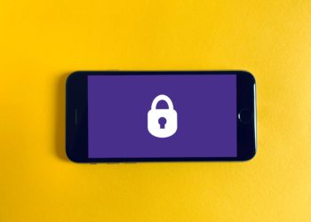 phone displaying a padlock on screen