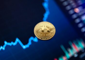 bitcoin coin on stock graph