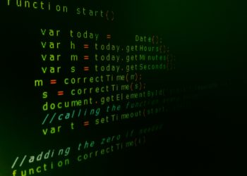 screen displaying code