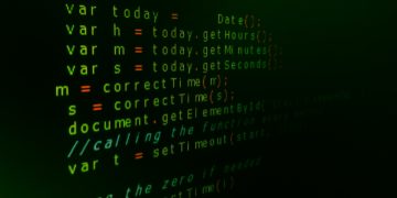 screen displaying code