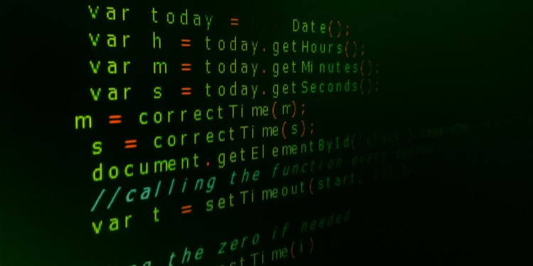 screen displaying code
