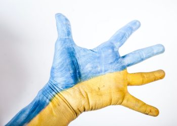 hand painted withy Ukraine flag