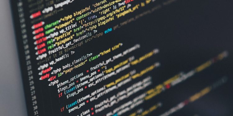 code on laptop screen