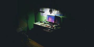 laptop in the dark