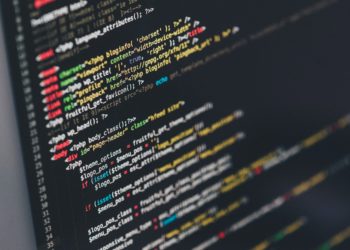 code on a screen close up