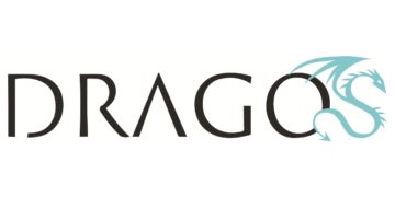 black with teal accent logo DRAGOS
