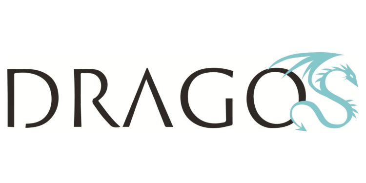 black with teal accent logo DRAGOS