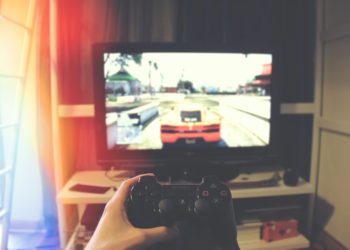 TV Screen playing Rockstar's GTA