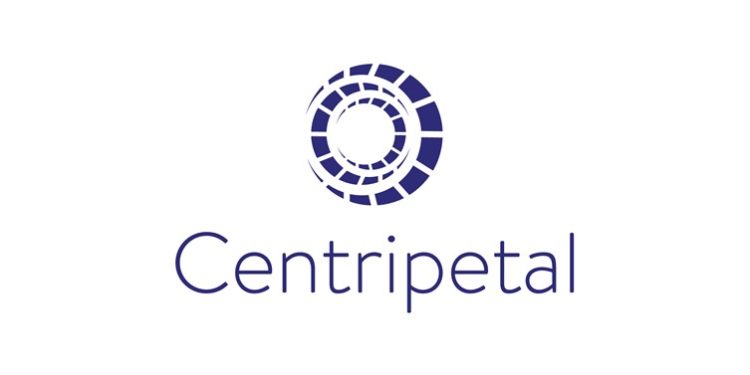 Purple spiral circle. Text reads "Centripetal", san-serif.