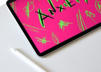 iPad with Anxiety written on it in capitals.