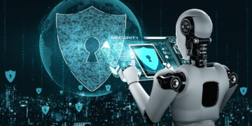 AI robot using cyber security to protect information privacy